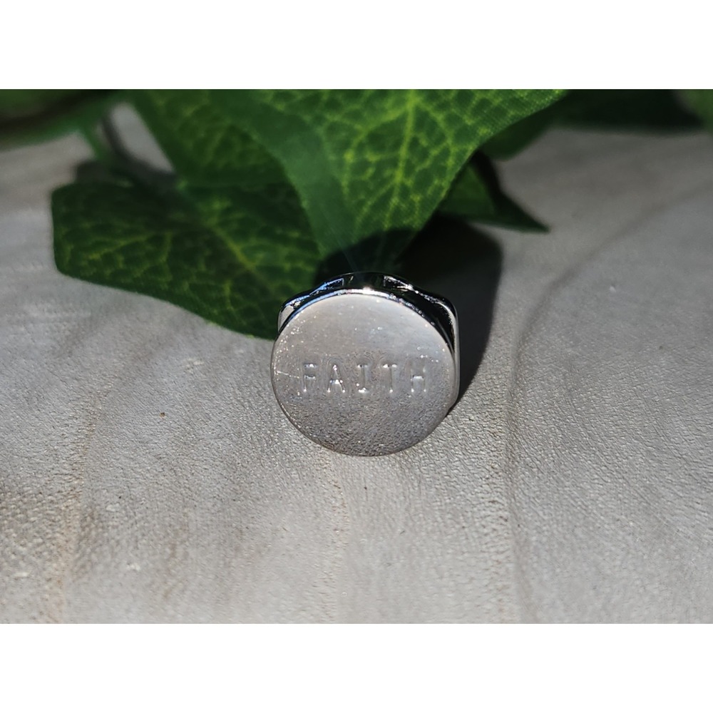 Keep Collective FAITH Silver Tone Key Slider Bracelet Charm
